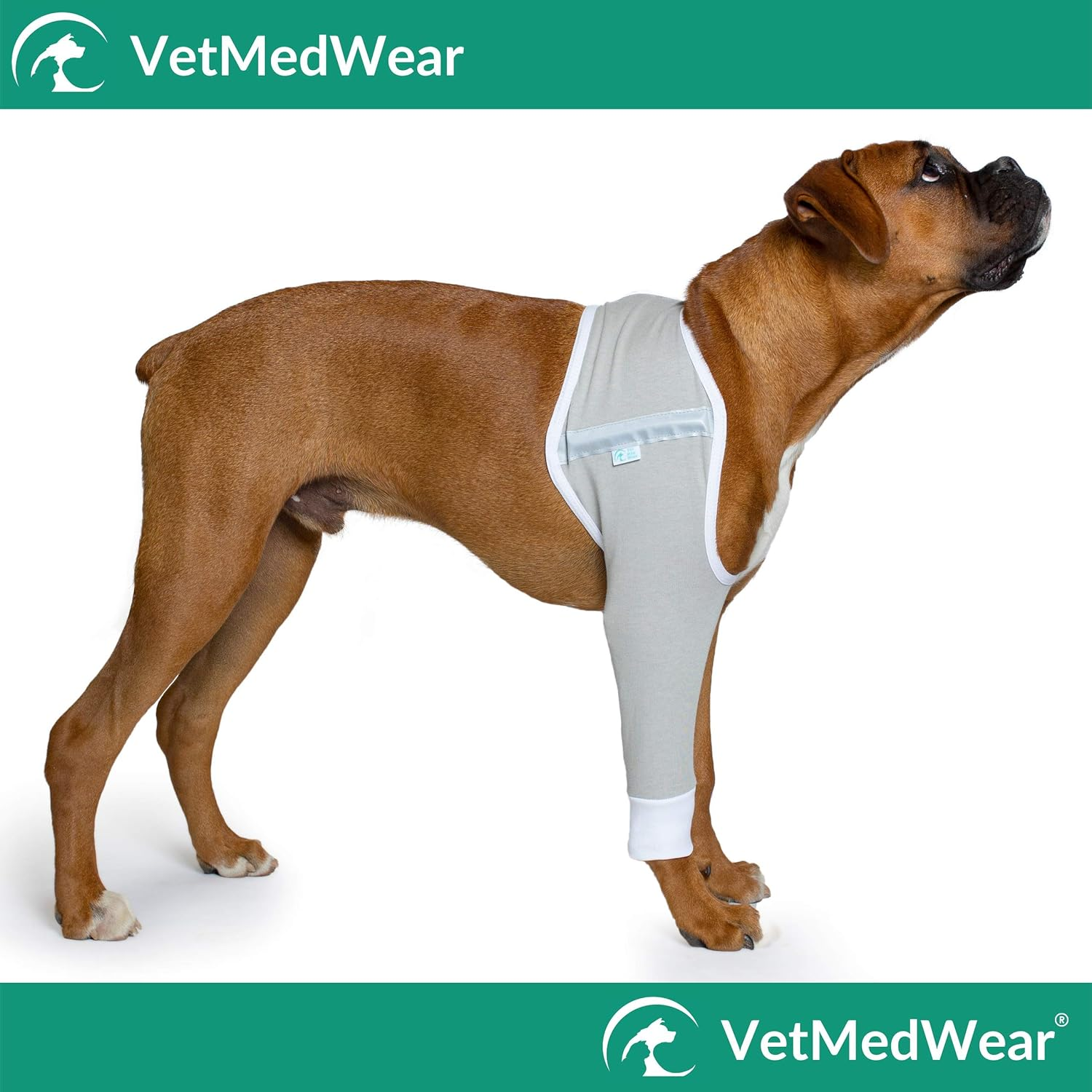 Shoulder Protective Sleeve for Dogs - E-Collar Alternative - after Surgery Wear - for Hot Spots, Wounds, Bandages, and Other Skin Conditions (XXL - Long Sleeve, Teal Green) image number 4