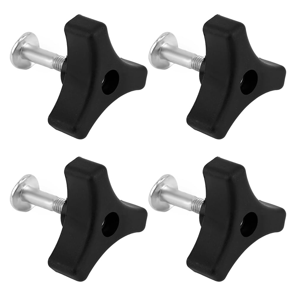 Lawn Mower Handle Knobs Nut Bolt, 4Pcs Triangular Handle Fastening Screw Set,Triangle Handle Knob Nut Screw Bolt Lawnmower Handle Wing Nut, Lawn Mower Screw Nut Triple Angle Handle Knob Nut Bolt Screw