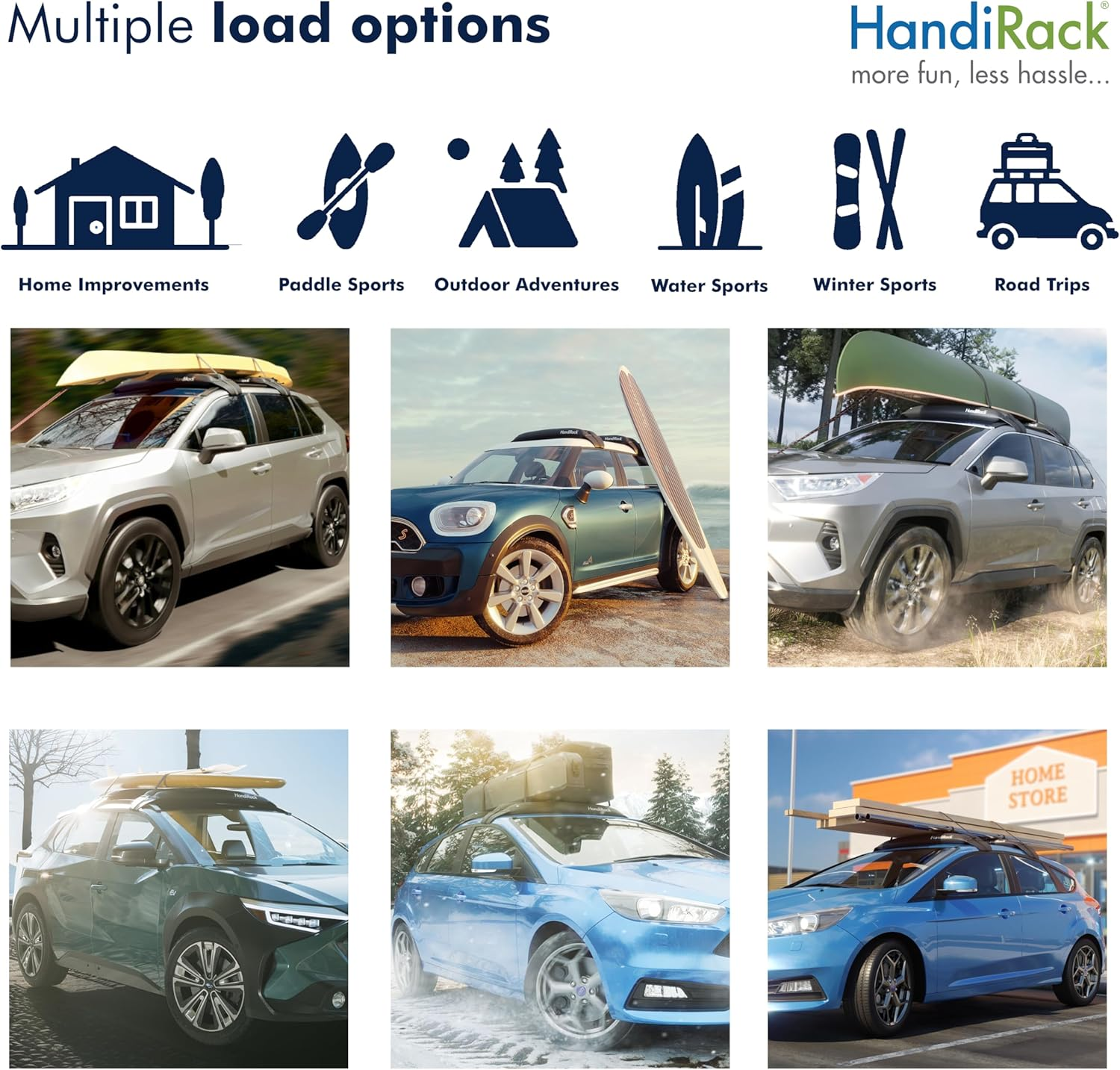 Handirack - Universal Inflatable Roof Rack Bars (Black) - Free TIE Downs Included - Fits Most Cars and SUVS image number 3