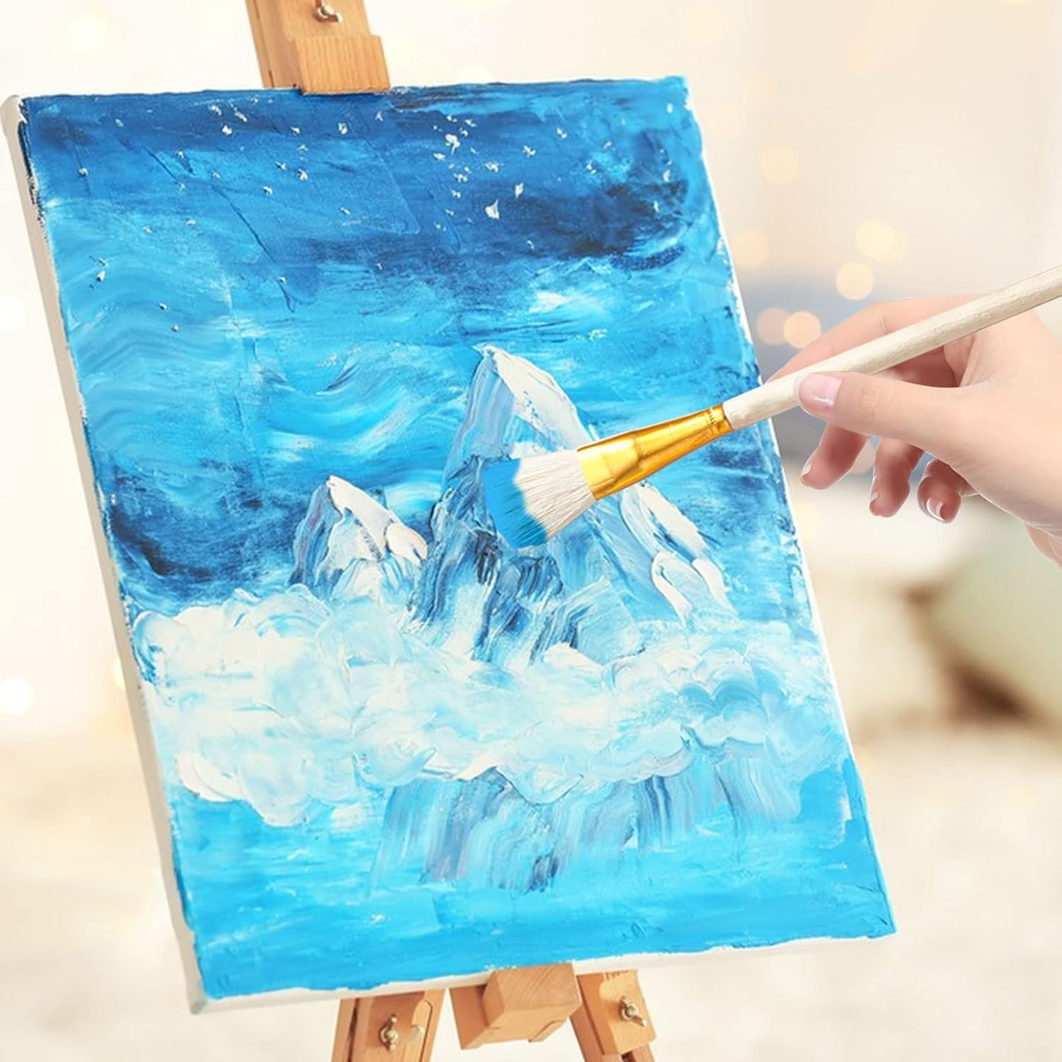 10Pcs Gilding Brush Pen Set, Gold Leaf Sweeper Paint Brush Goat Hair Brush Pen Gold Paint Brush for Gold Foil Gold Leaf Sheets Gold Flakes Art Crafts Supplies image number 2