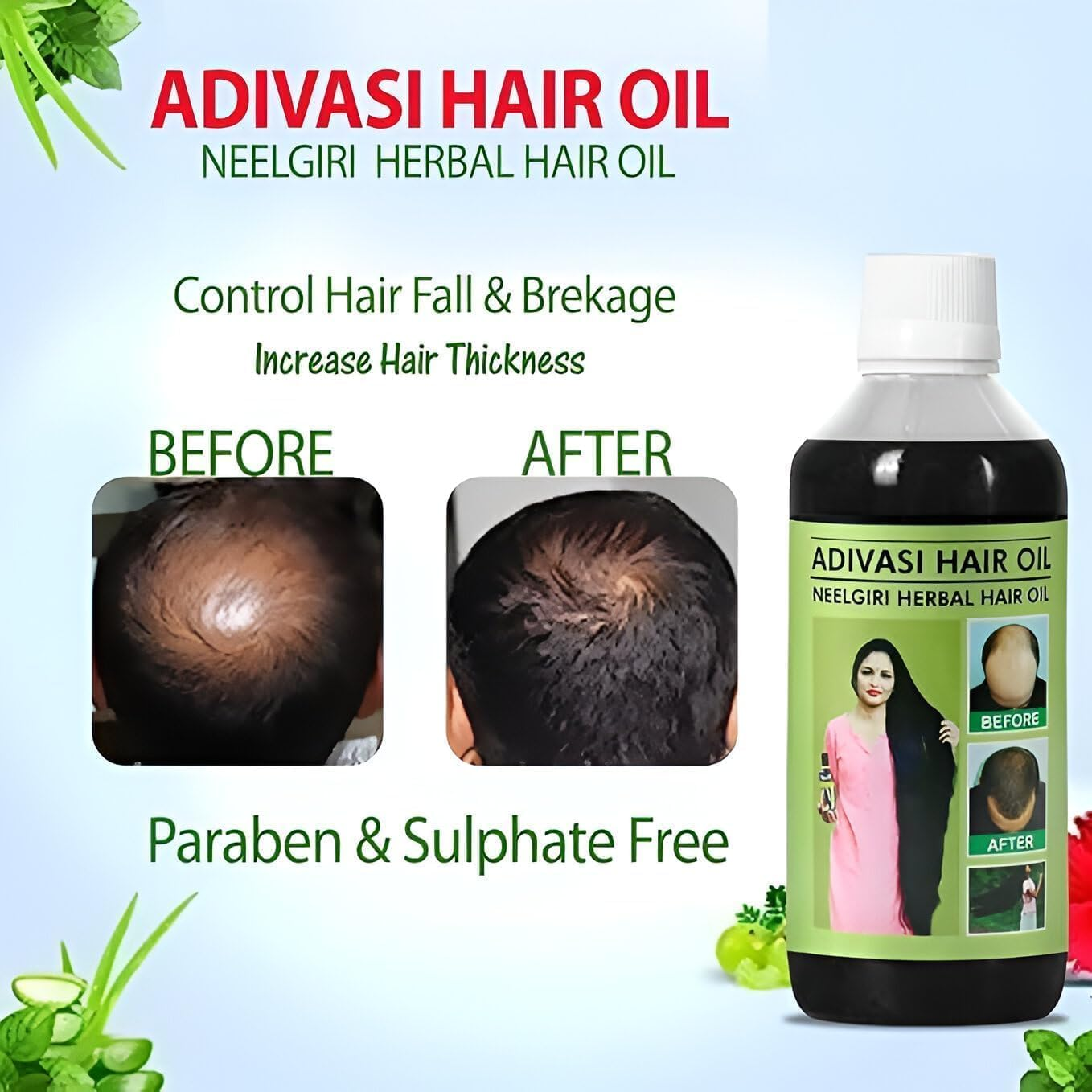 Adivasi Hair Oil Shampoo Combo Kit for Strength Hair & Growth of Hair (2 Item Combo) (Pack of 2) image number 6
