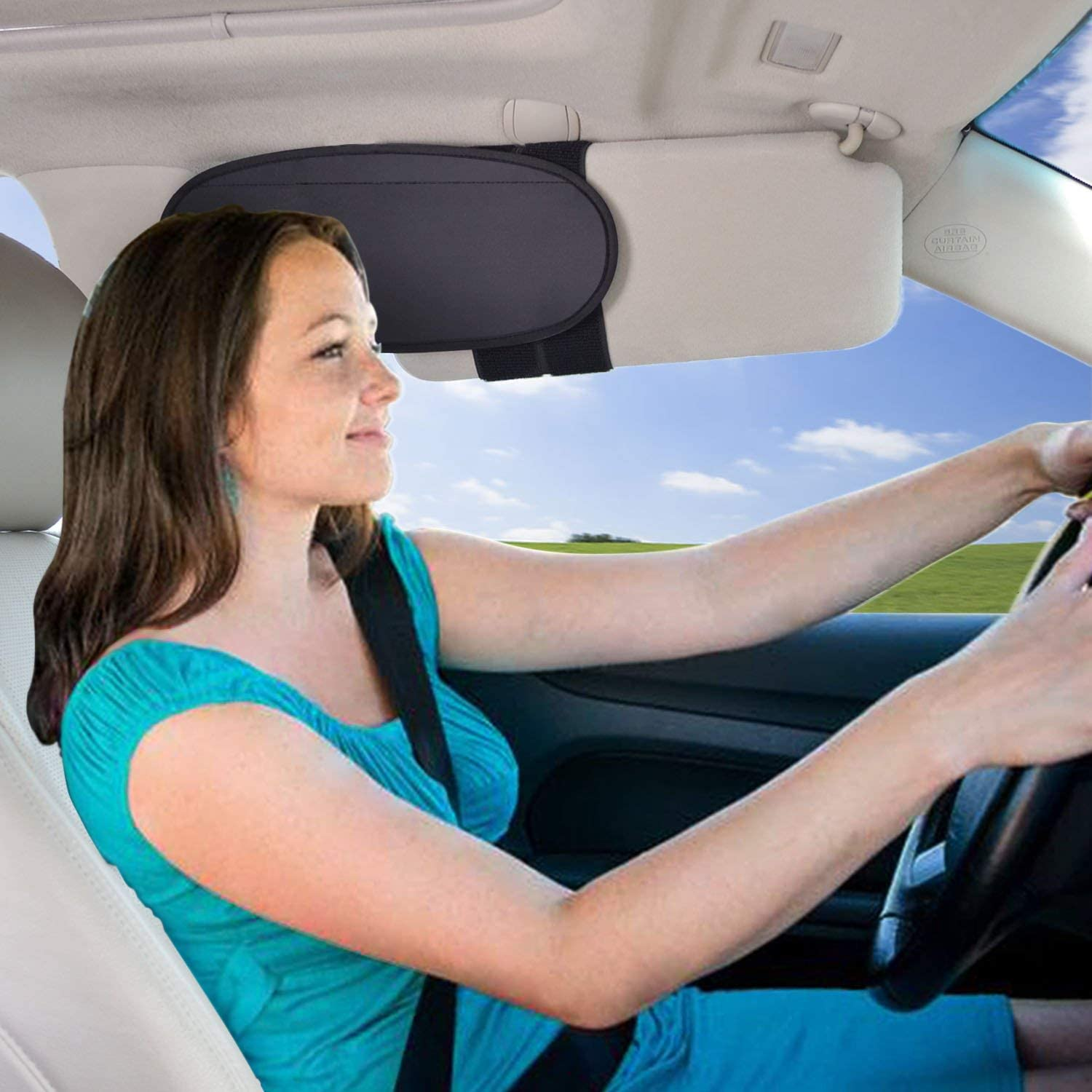 Car Window Sunshade WANPOOL Anti-Glare Anti-Dazzle Vehicle Visor Sunshade Extender Sun Blocker for Cars, Vans and Trucks (Silver) image number 3