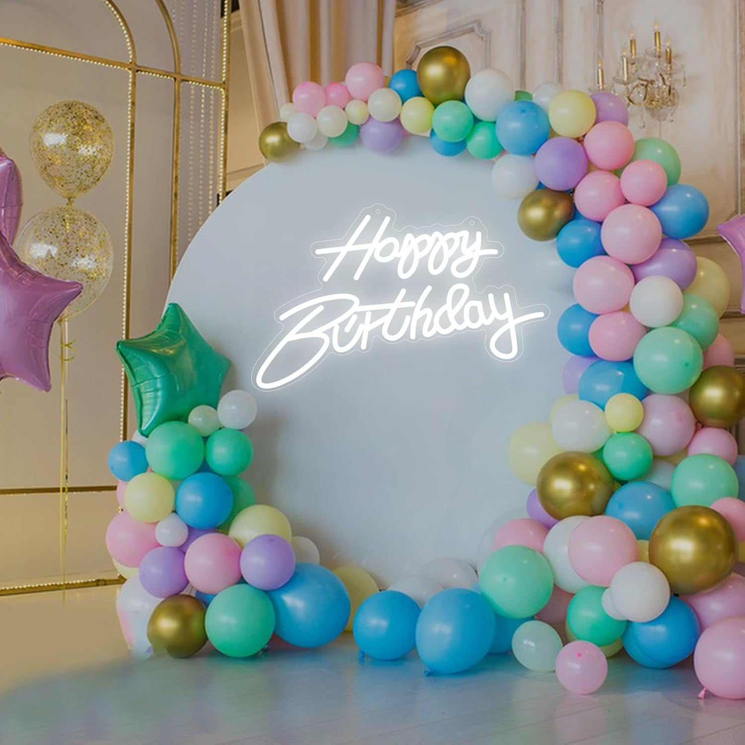 Neon Signs for Room Decor, Light up Dimmable LED Bedside Wall Lamps with USB Powered, Cool Birthday Bedroom Presents for Boys, Gaming, Teens, Kids, Friends, Girl - Happy Birthday image number 4