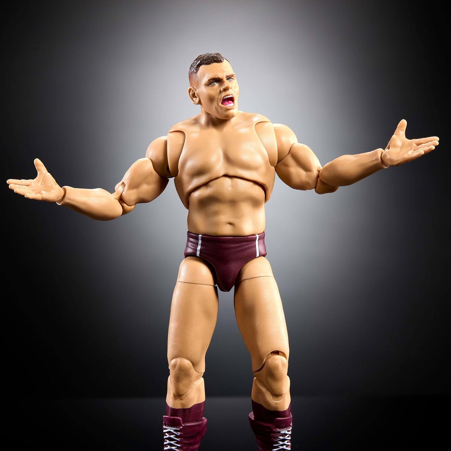 Mattel WWE Ultimate Edition Action Figure & Accessories, 6-Inch Gunther Collectible Set, Swappable Heads & Hands, Entrance Gear & 30 Articulation Points​ image number 5
