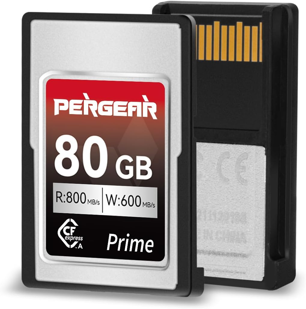 PERGEAR Professional 80GB Cfexpress Type a Memory Card, up to 800Mb/S Read Speed & 800Mb/S Write Speed for 4K 120P,8K 30P Recording