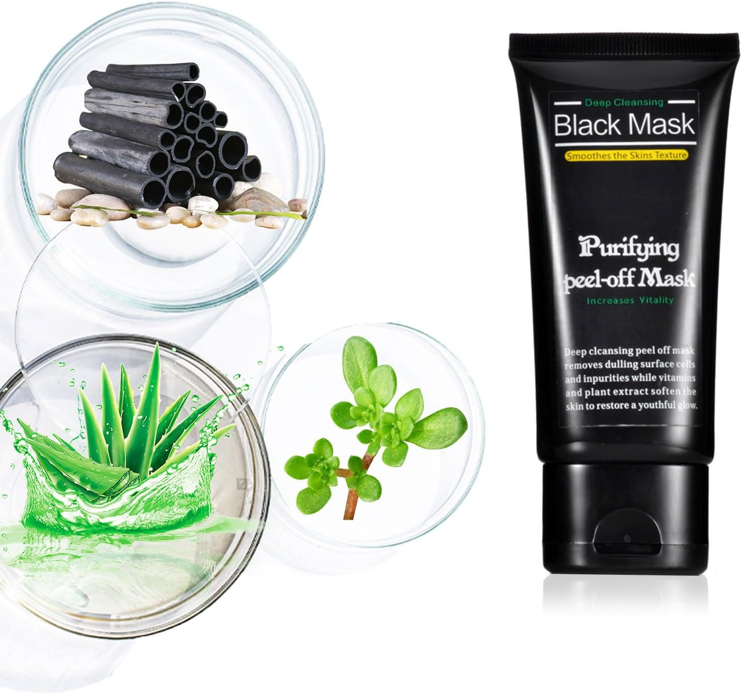 Blackhead Remover Mask, Activated Carbon Stripping Peel off Mask, Deeply Cleanses Face, Nose, Blackheads, Pores and Acne Blackhead Remover, Suitable for Both Men and Women and All Skin Types image number 5