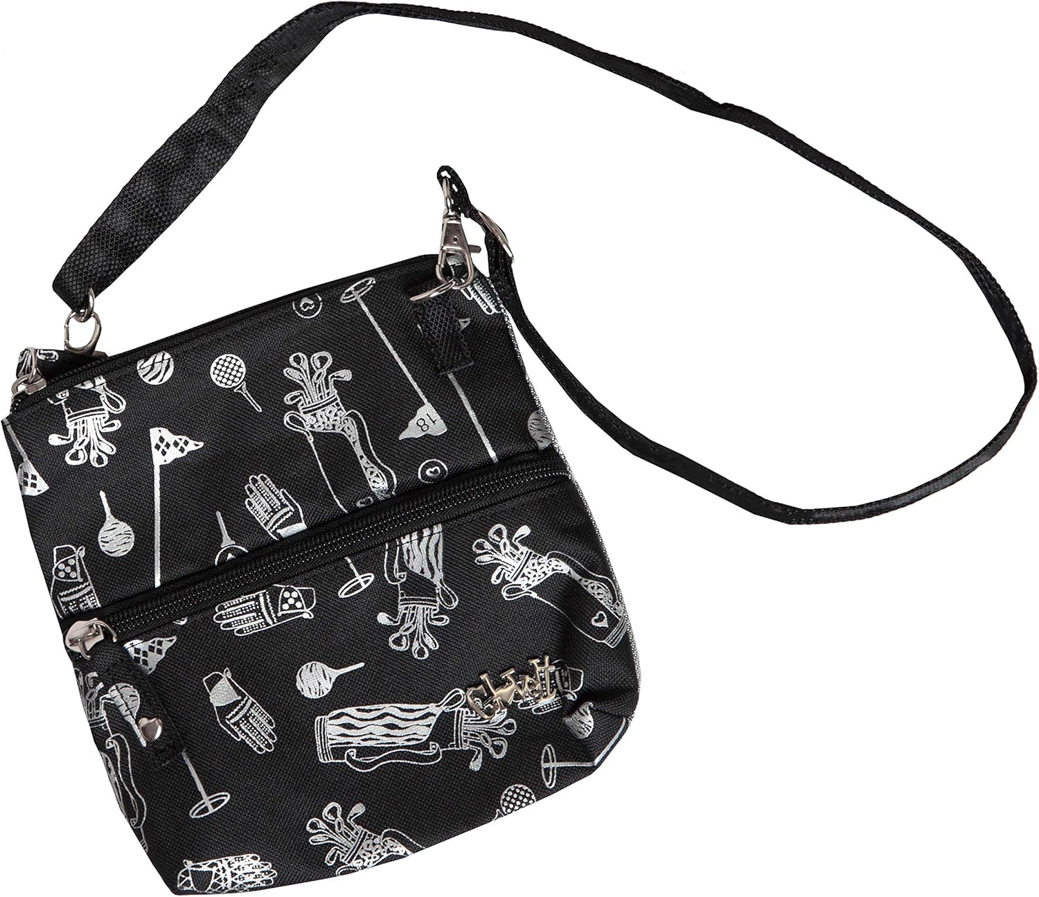 Women&rsquo;S Golf Accessory Bag Glove It Ladies Detachable Strap Accessories Bag 3 Pouch Zipper Bag Cross Body Carry All Organizer Bag Make Up, Travel, Wallet 2017 Silver Lining