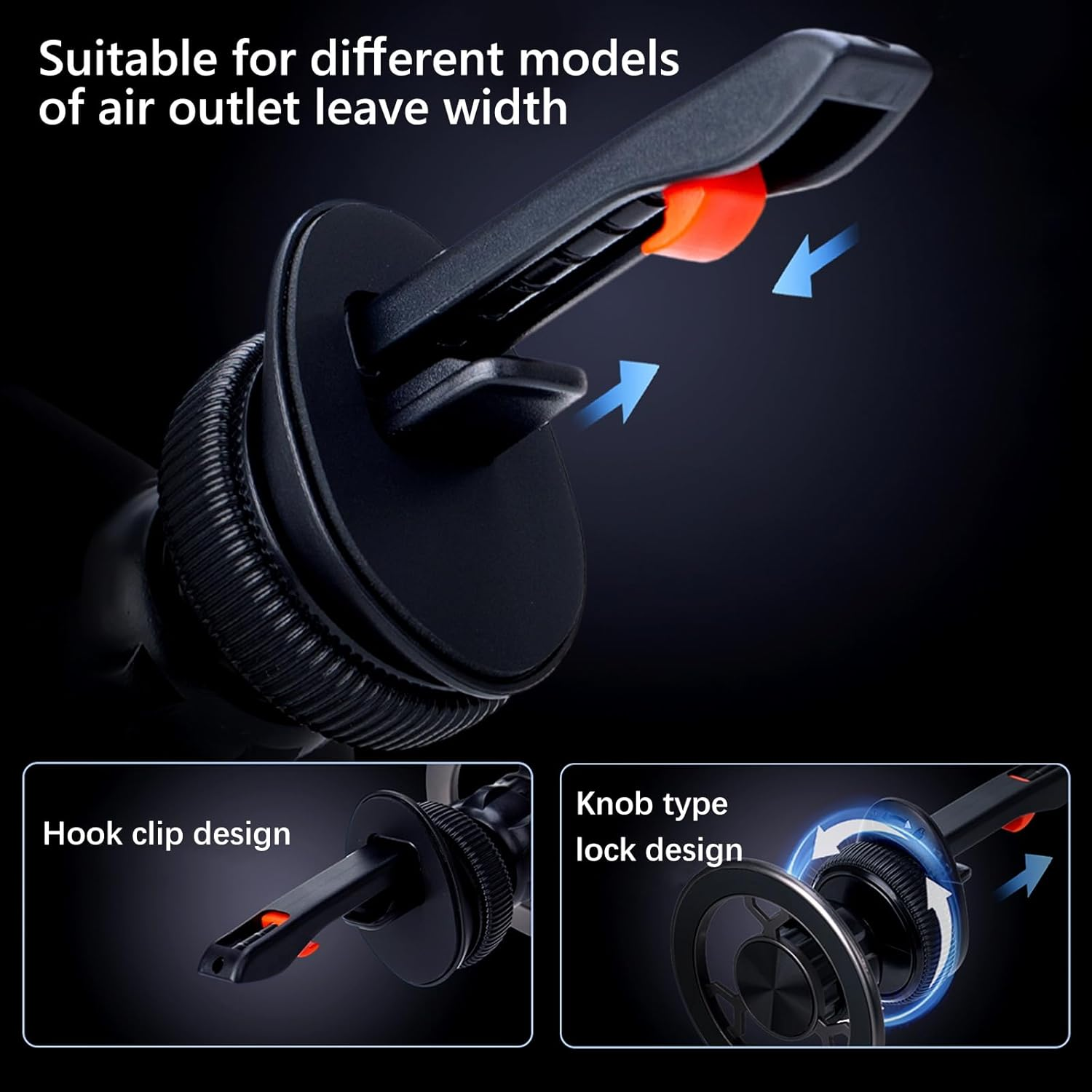 GUAGUA Strong Magnetic Car Phone Holder for Air Vent, for Magsafe Car Mount with 360&deg; Rotation, Universal Compatibility for Iphone and Android Phones, Ideal for Car Travel,Black image number 2