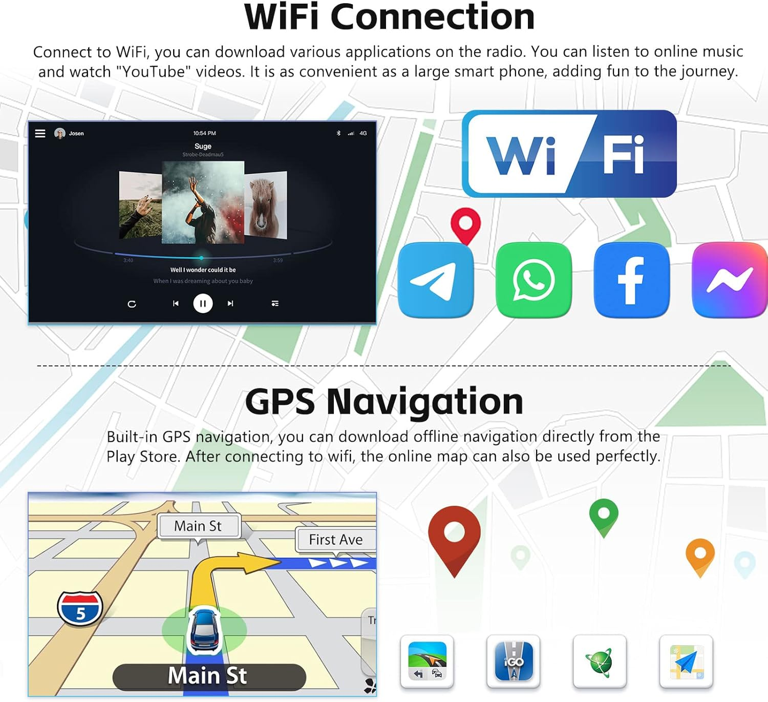 2+64G Android 13 Car Stereo for Hyundai Veloster 2011-2017 Upgrade Replacement Radio Carplay Android Auto 9 Inch Touchscreen Multimedia Player Head Unit FM Radio GPS Hifi Bluetooth+Ahd Camera&Mic image number 6