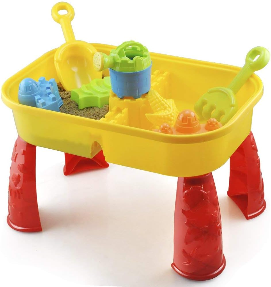 Kandytoys Sand and Water Table with Lid and Accessories - Kids Outdoor Play Garden Sandpit image number 1