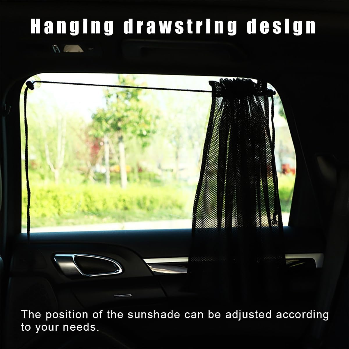 Car Side Window Shade, 19"&times;27" Auto Window Curtain with Sun Protection, Car Window Sun Shade Cover Block Damage from Direct Bright Sunlight and Heat, Car Accessories (Pink Hearts) image number 3