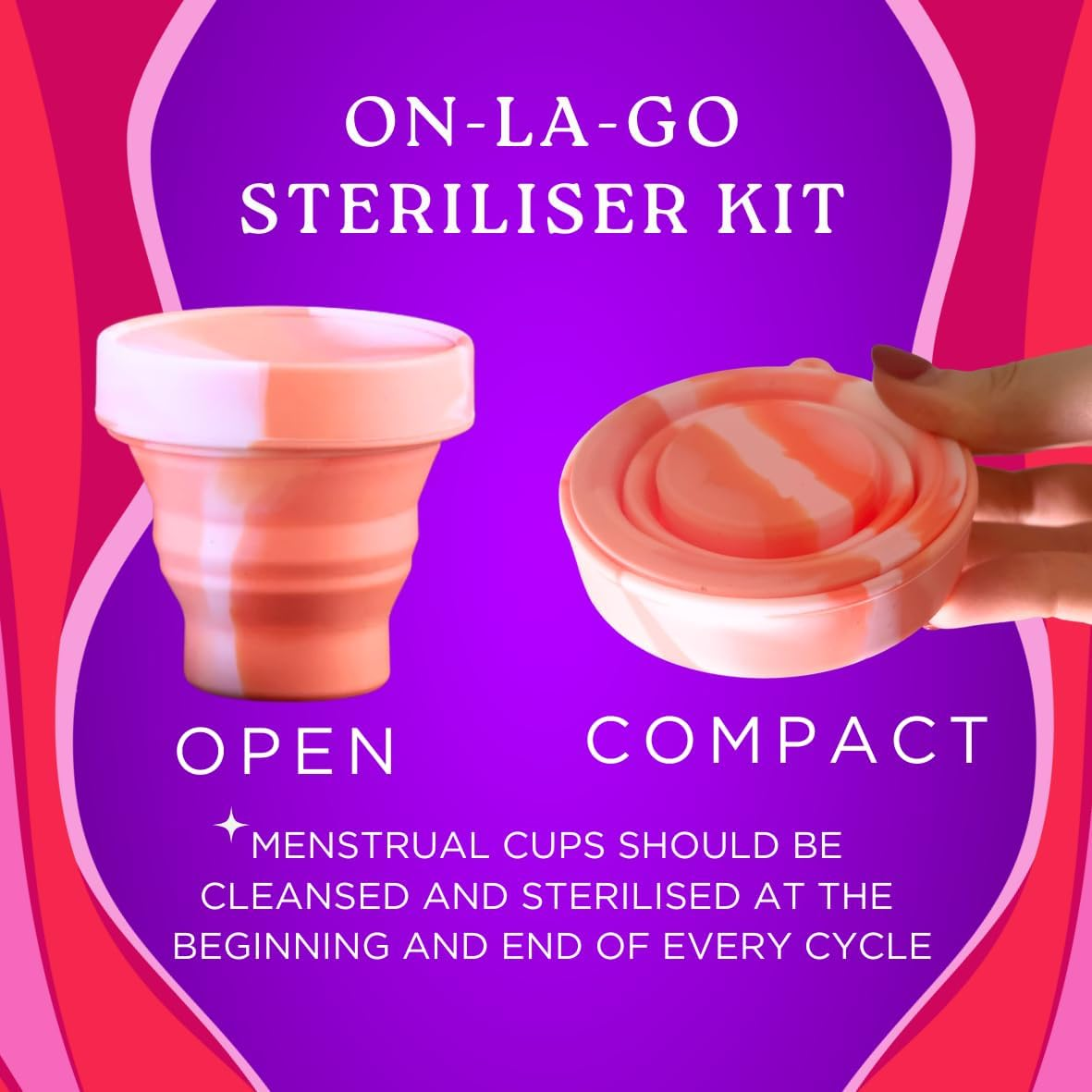 Sterilizer Kit for Menstrual Cup & Period Disc - Microwave Sterilizer - with Cute Portable Sterilizer Case & Flushable Period Wipes - Menstrual Cup Cleaner Kit for Maximum Feminine Care