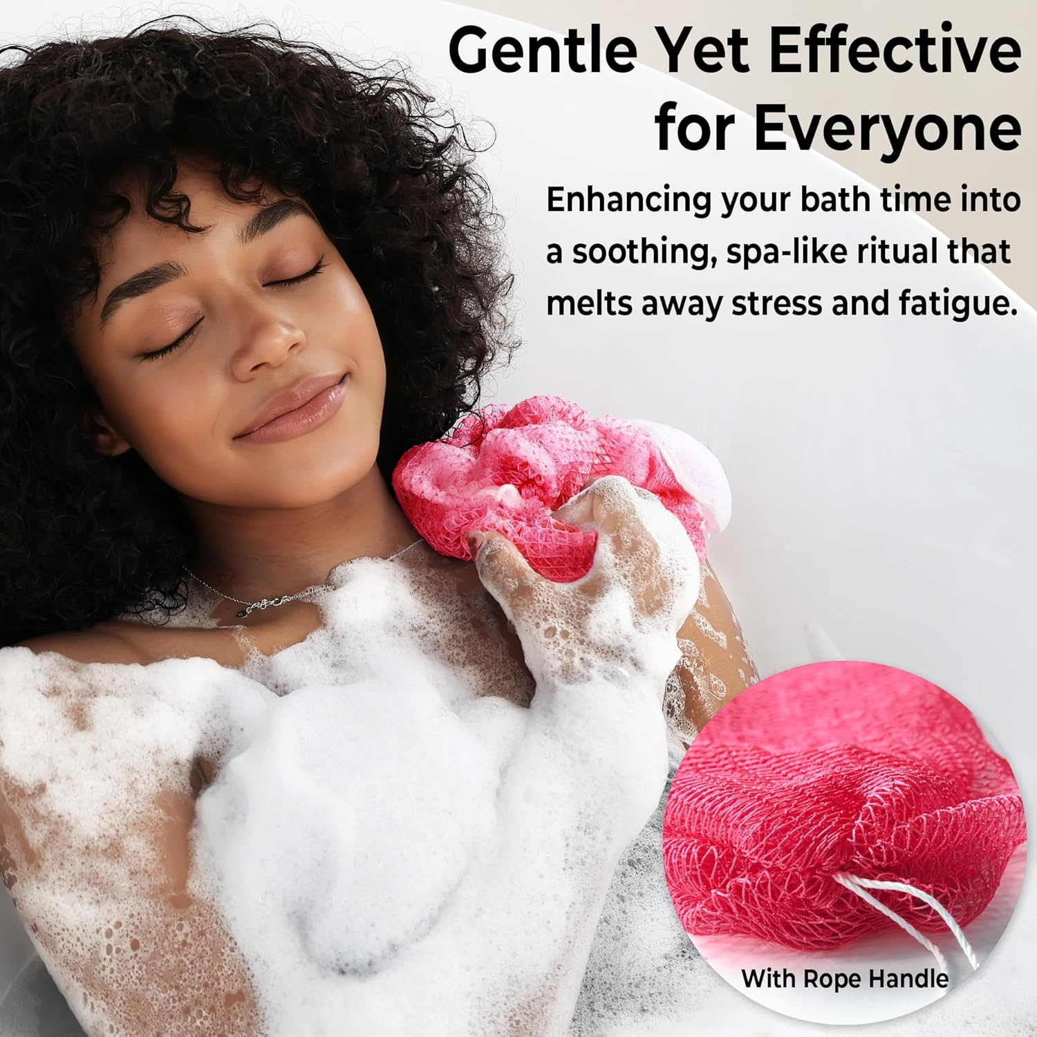 African Net Sponge Authentic - Exfoliating Back Scrub Bath Sponge with Knots - Afro Scrub Body Scrubber Exfoliator Washcloth - African Body Care Daily Use Shower Essentials image number 4