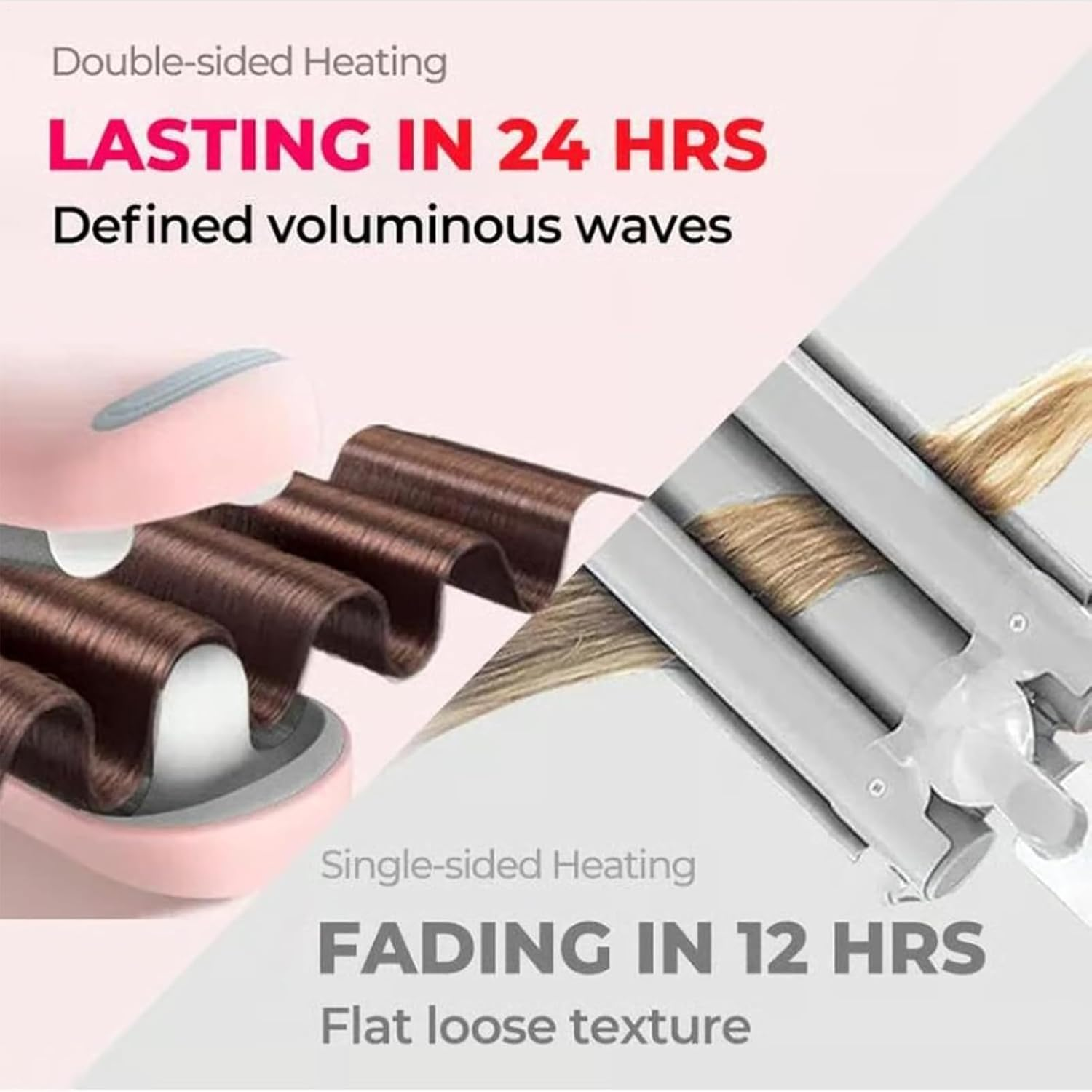 Hair Curling Iron,Negative Ion French Curling Wand | Fast Heating Hairdressing Tool for Women Girls Date Night Dance Party Salon Travel Vacation Wedding Hairstylist College Students image number 1