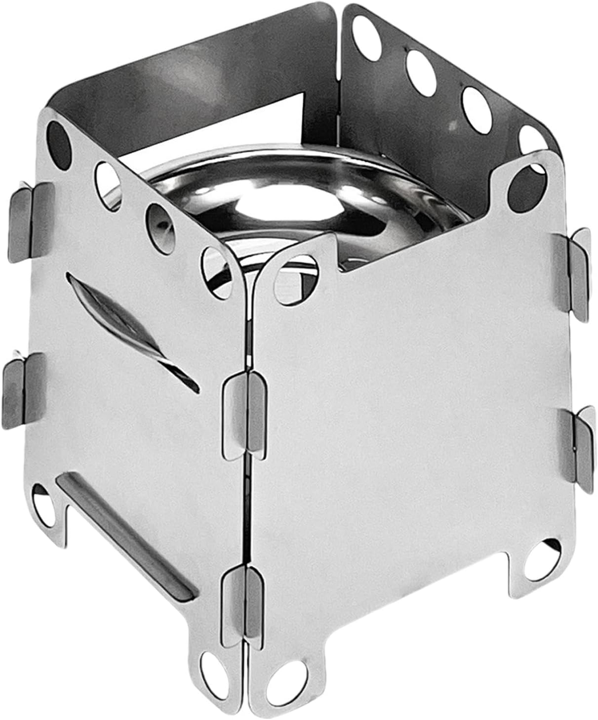 Wood Camping Stove | Stainless Steel Wood Burning Stove | Alcohol Burner for Picnic BBQ Camp Hiking, Lightweight Cooking Gear image number 1