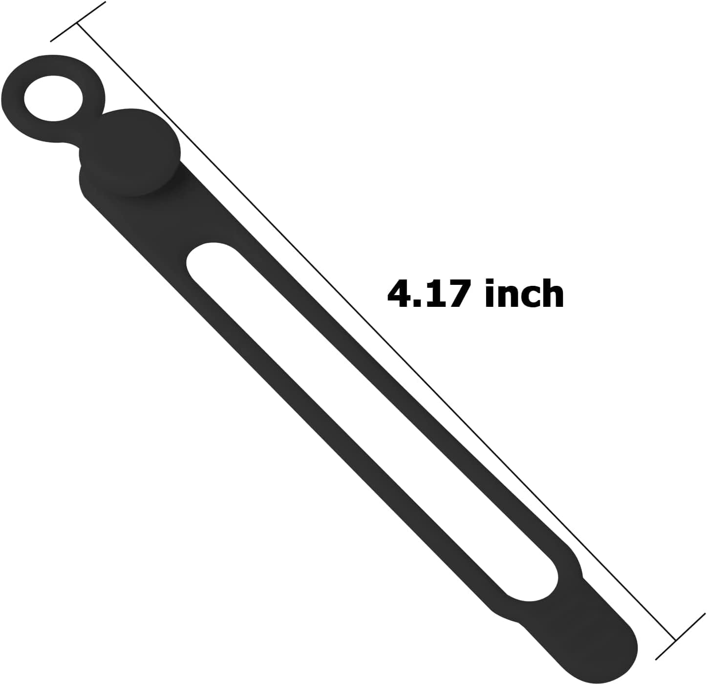 Cable Ties, Silicone Cable Straps Wire Organiser for Earphone, Phone Charger, Mouse, Audio, Computer, Reusable Fastening Cable Ties Cord Organizer in Home, Office, Kitchen, School(Black), Pack of 10 image number 4