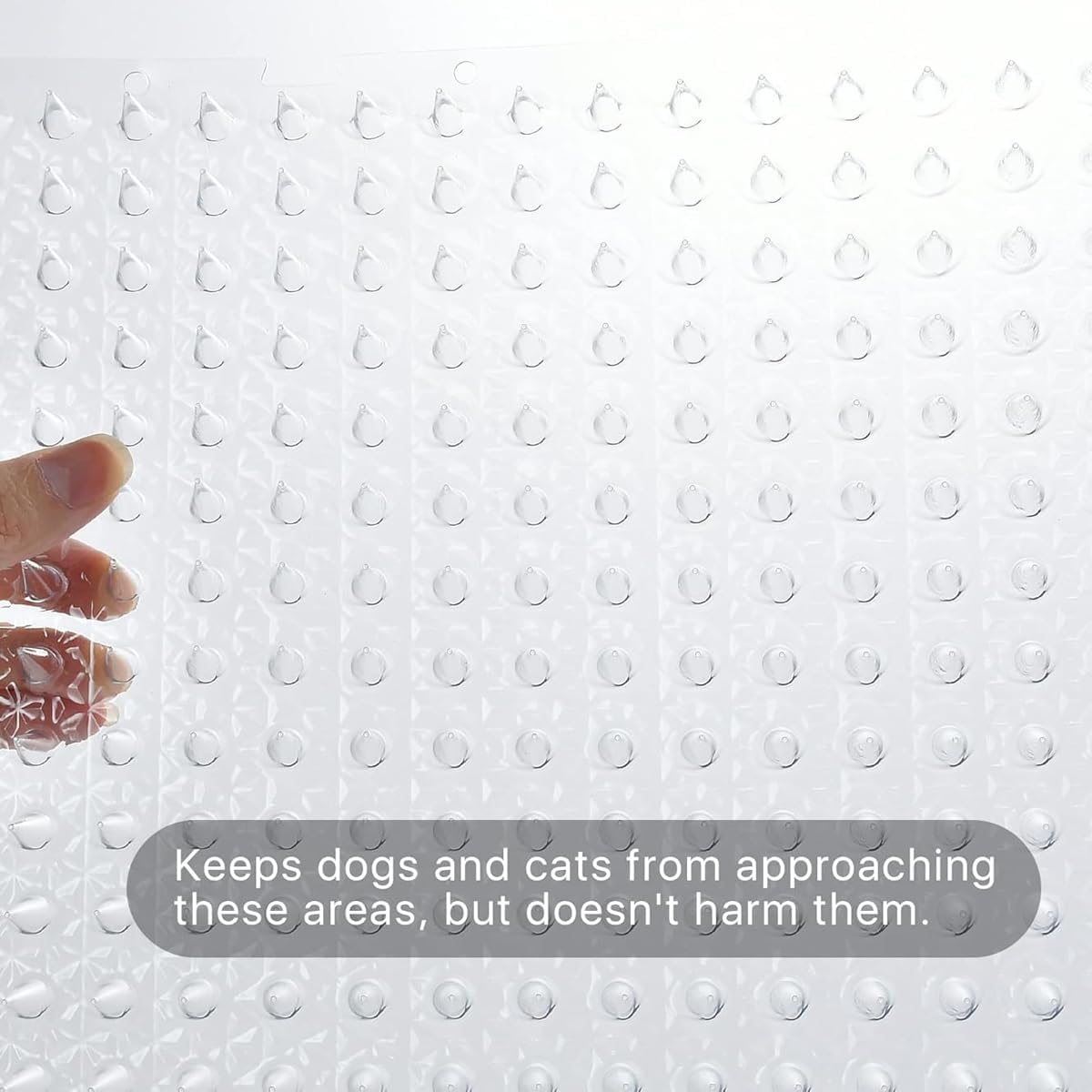 AIMALL 10Pcs Transparent PET Anti-Cat Mat 16.9X13.4In Spliceable Cat Repellent Pad with Soft Spikes for Sofa Garden Balcony Indoor Outdoor Surface Protection