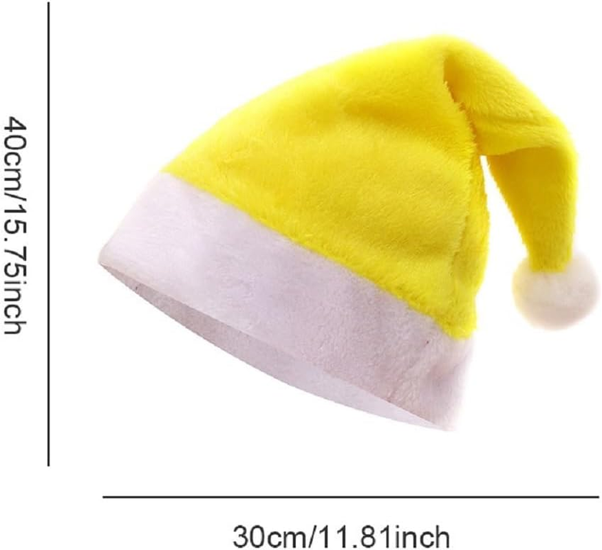Santa Hats with White Cuffs Large Christmas Hats Short Plush Christmas Costume Hats for Xmas Party Supplies - Blue image number 3
