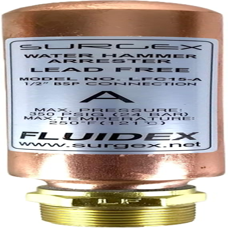 Water Hammer Arrester Surgex LFC15-A 1/2" DN15 BSP Lead Free image number 2