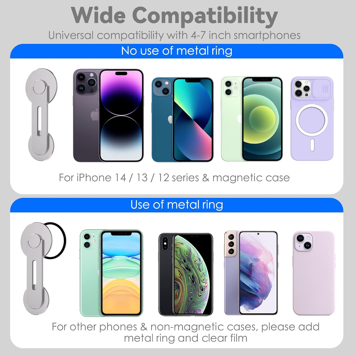 Cloudvalley Magnetic Laptop Phone Holder, Adjustable Continuity Camera Mount Compatible with Magsafe & for Ios 16 / Macos Ventura, Slim Portable Computer Expansion Bracket for Smartphone, Silver - Blue image number 6