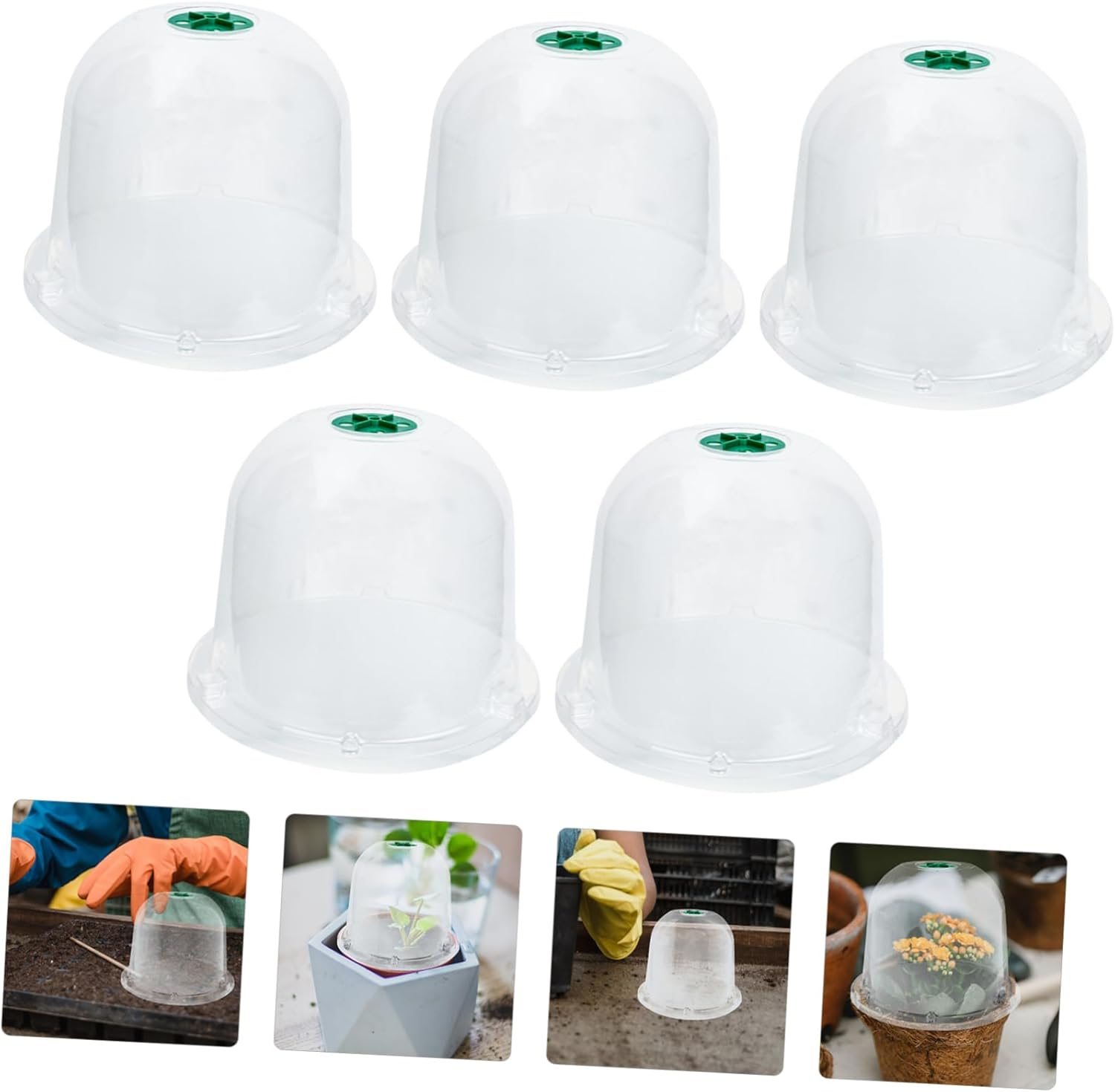 Toddmomy 5Pcs Reusable Plant Transparent Greenhouse Dome for Outdoor Plants Easy to Install for Harsh Weather Conditions image number 6
