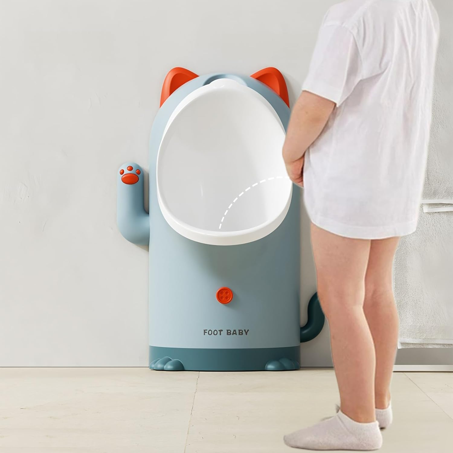 Toddler Cat Potty Training Urinal for Boys,3-Level Height Adjustment (1-6 Years Old) with Cleaning Brush and Catheter,Portable Toddler Urinal Toilet Training Solution for Boys (Powder Blue) image number 1