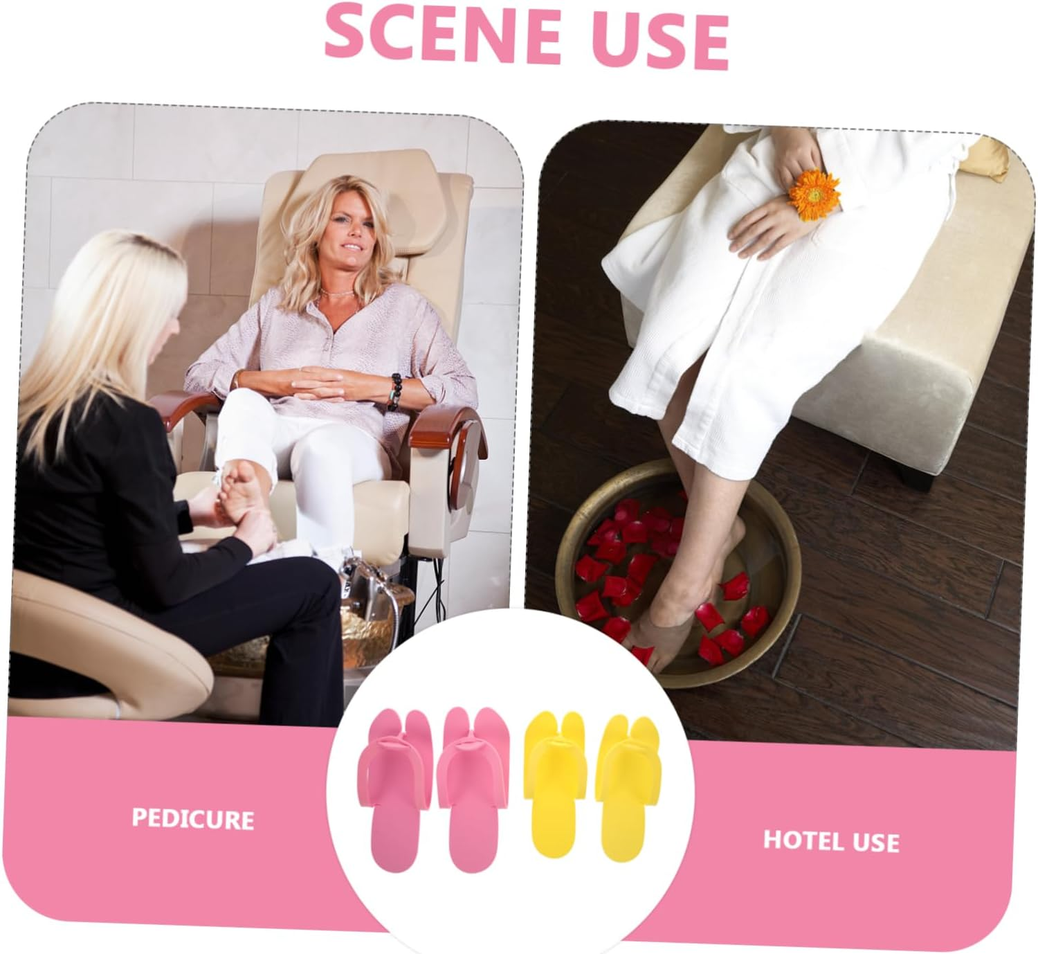 VICASKY 10Pcs Slip Slippers for Hotel Spa Guest Use Disposable Beach Slippers Comfortable Design for Home Living image number 1