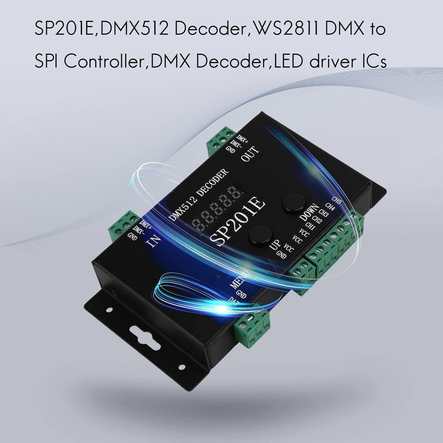 SP201E DMX512 WS2812B WS2811 DMX to SPI Controller Decoder,Support Multiple Ics image number 3