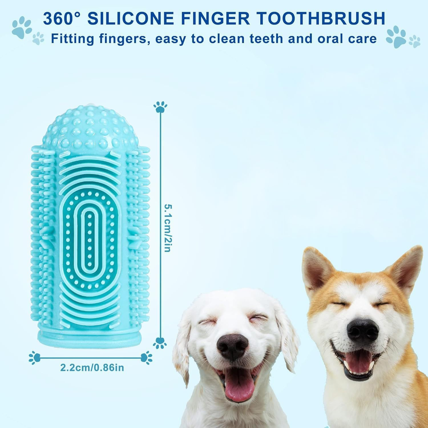 THJOPOKEEL 8 Pack Dog Toothbrush Finger Toothbrush, 360&ordm; Dog Tooth Brushing Kit, Dog Finger Toothbrush for Dog Teeth Cleaning and Dog Dental Care Dog Tooth Brush Dog Toothbrush Kit Pet Toothbrush - 8Pack image number 3