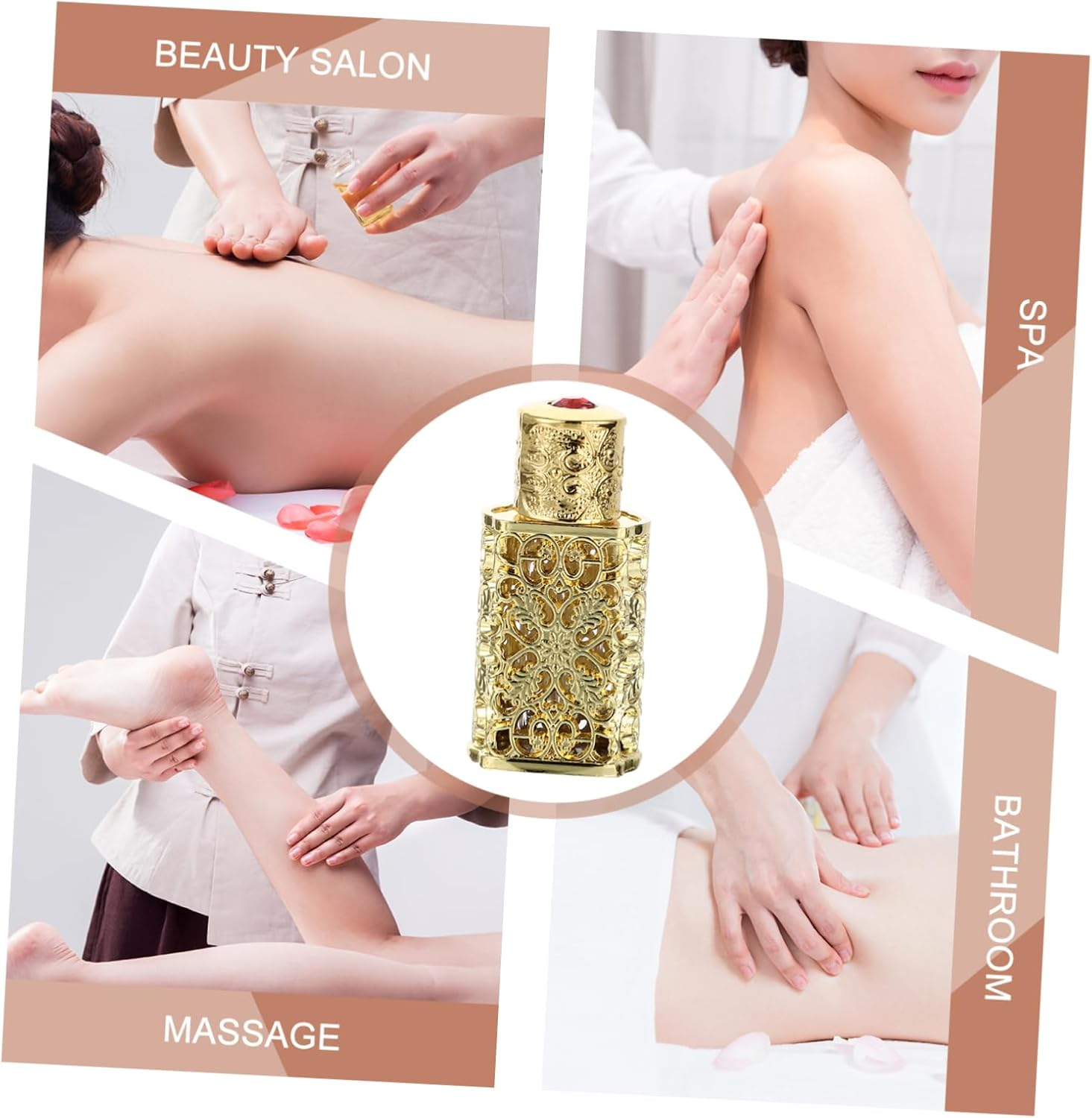 3Pcs Essential Oil Bottle Hollow Flower Engraving Refillable and Perfume Spray Container for Aromatherapy and Crafts Travel-Friendly Design Leak Seal Antique Style image number 2