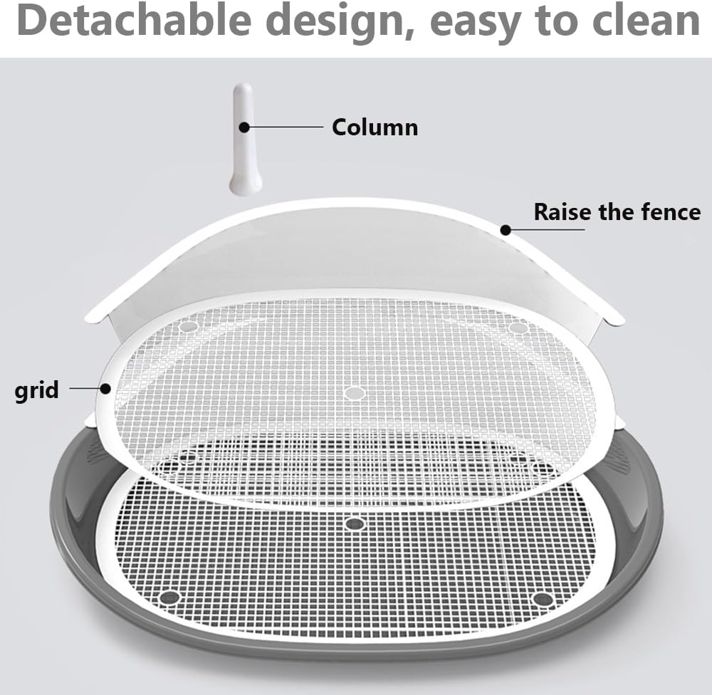 Dog Potty Tray, Indoor Puppy Toilet, Nonslip Doggy Bathroom, Non-Slip Design with Raised Edges, Durable Pooch Potty Tray for Small, Medium & Large Pets