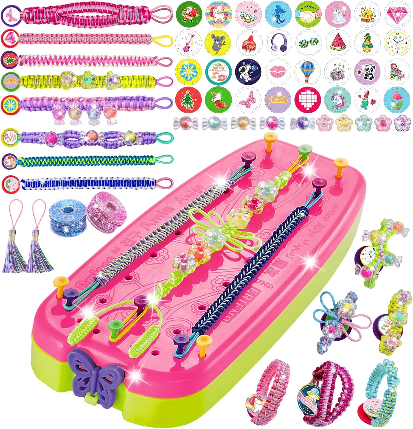 Friendship Girls Bracelet Making Kit - DIY Bracelet Kits Kids Toys Girls Gifts Ideas Ages 6 7 8 9 10 11 12 Year Old Birthday Present for Teen Girl Arts and Crafts String Maker Tool Travel Activity Set image number 5