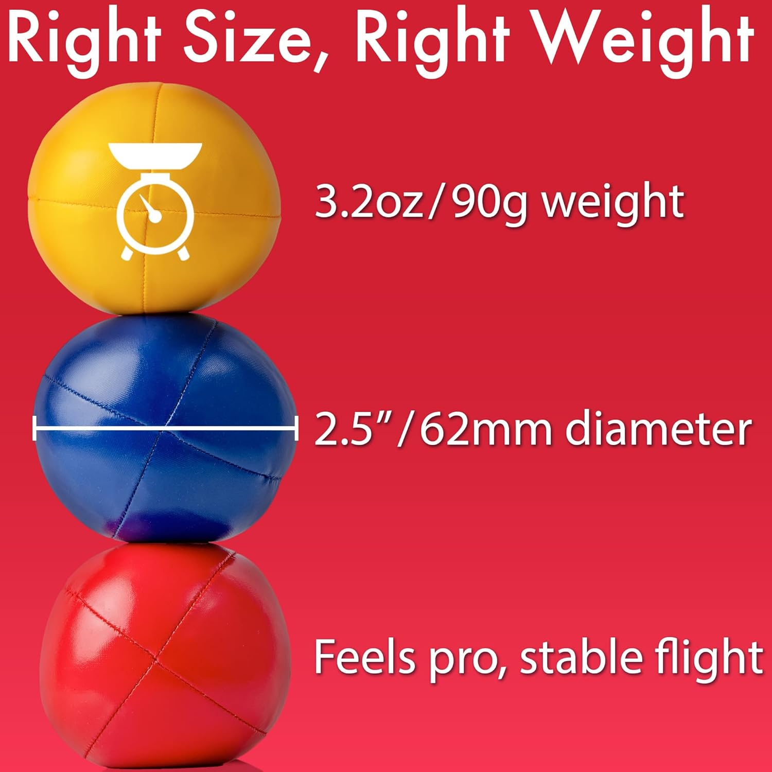 Juggling Balls, Set of 3 Vibrant Learn to Juggle Balls for Beginners or Professional - Perfect for Kids, Teens, & Adults with Stylish Bag & Instructions