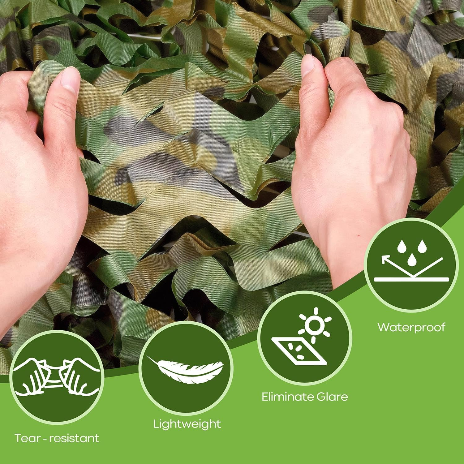 Camo Netting,Camouflage Net Sunshade Mesh for Hunting Blinds,Military Decor,Garden Shade,Car Concealment,Party Backdrop &ndash; Lightweight,Durable,For Outdoor Use