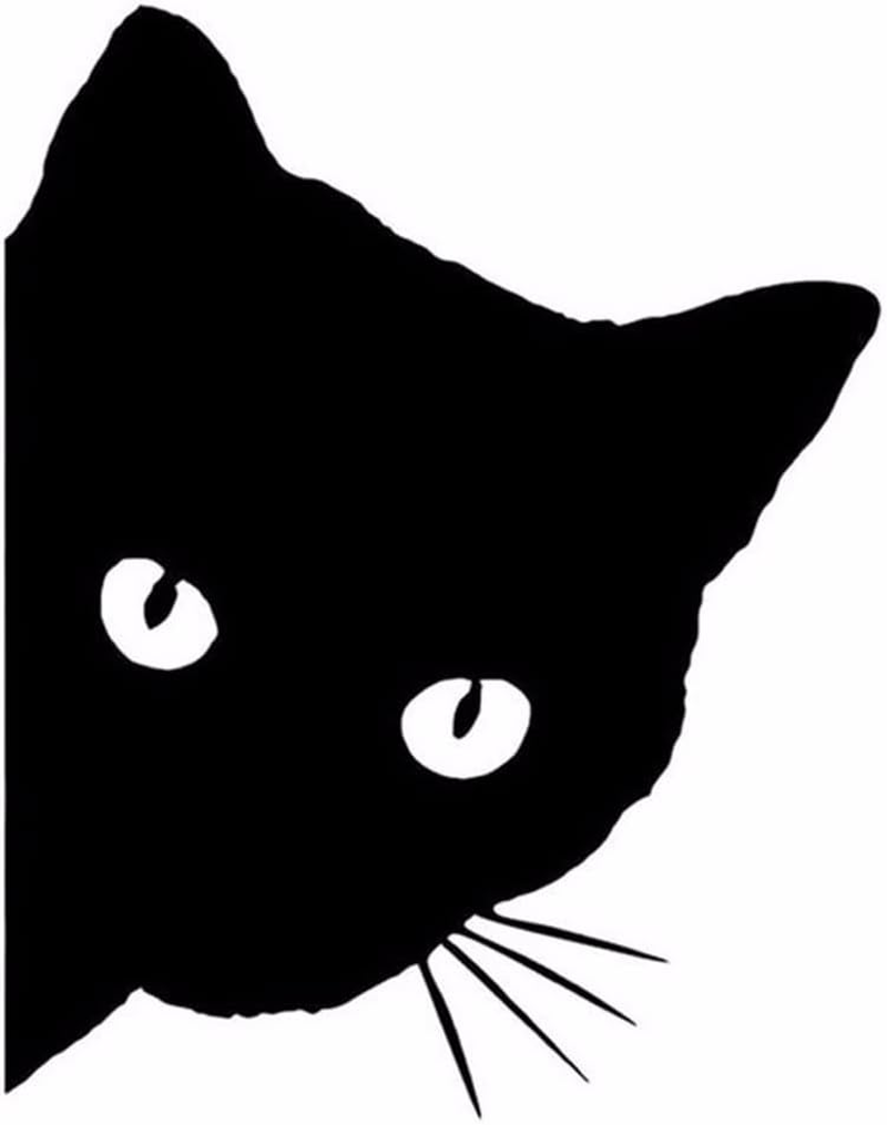 Oautosjy 2Pcs Peeking Cat Silhouette Car Sticker Decal Black Cat Car Window Decal Waterproof Self-Adhesive Car Hood Auto Body Decal Funny Cat Graphics Scratch Car Sticker Auto Laptop Bumper Wall Decor