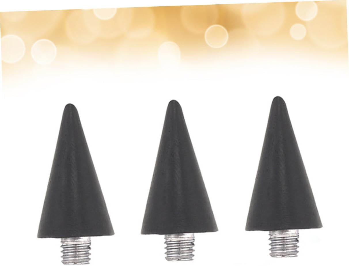 3Pcs Black Acrylic Dotting Pen Tips Nail Art Dotting Tools Replacement Heads for Manicure Rhinestones Picker Wax Head DIY Nail Care Accessories image number 3