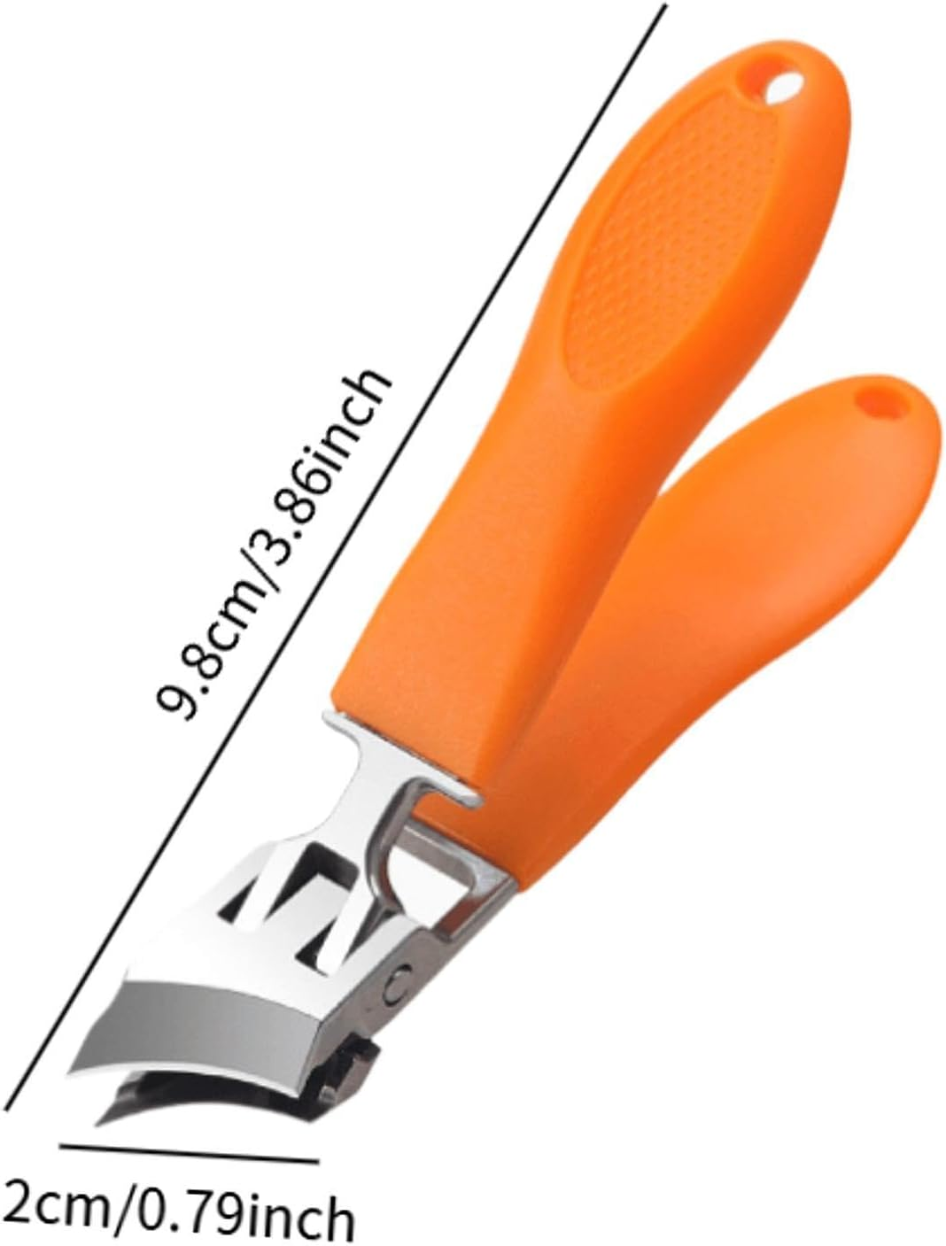 Angled Nail Clippers, Wide Opening for Elderly, Large - Stainless Steel Nail Clippers for Men, Thick Nails, Orange image number 1
