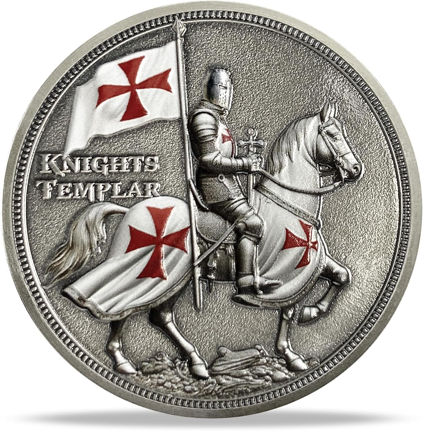 Knights Templar Challenge Coin Christian Christ Red Cross Religious Reminder Gifts for Men Women image number 4