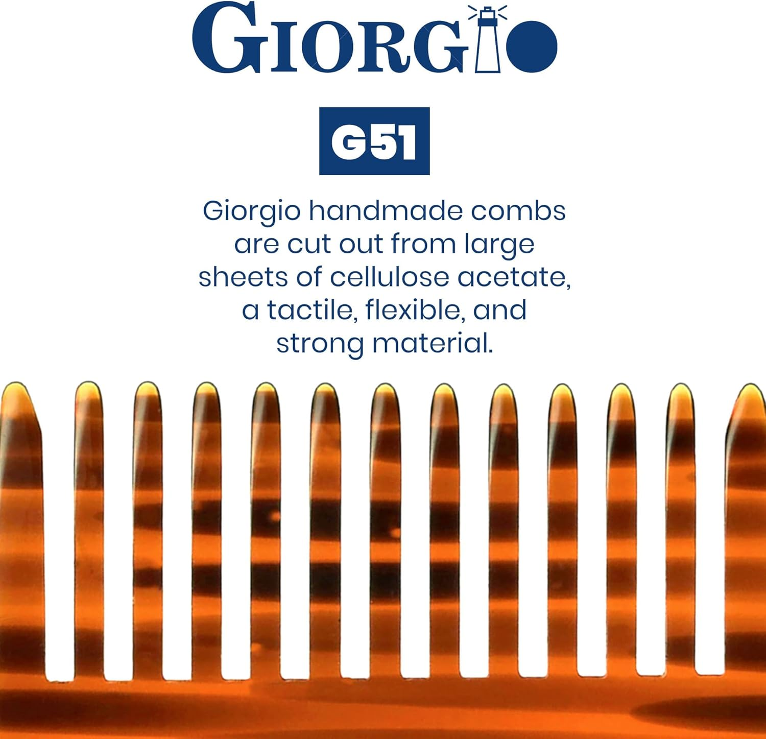 GIORGIO G51 3 3/4" Small Travel Purse Hair Detangling Comb, Wide Teeth, Tortoiseshell, Cellulose Acetate, Unisex Adult, Women, Men, Girls, Boys with Thick, Curly, Wavy Hair image number 4