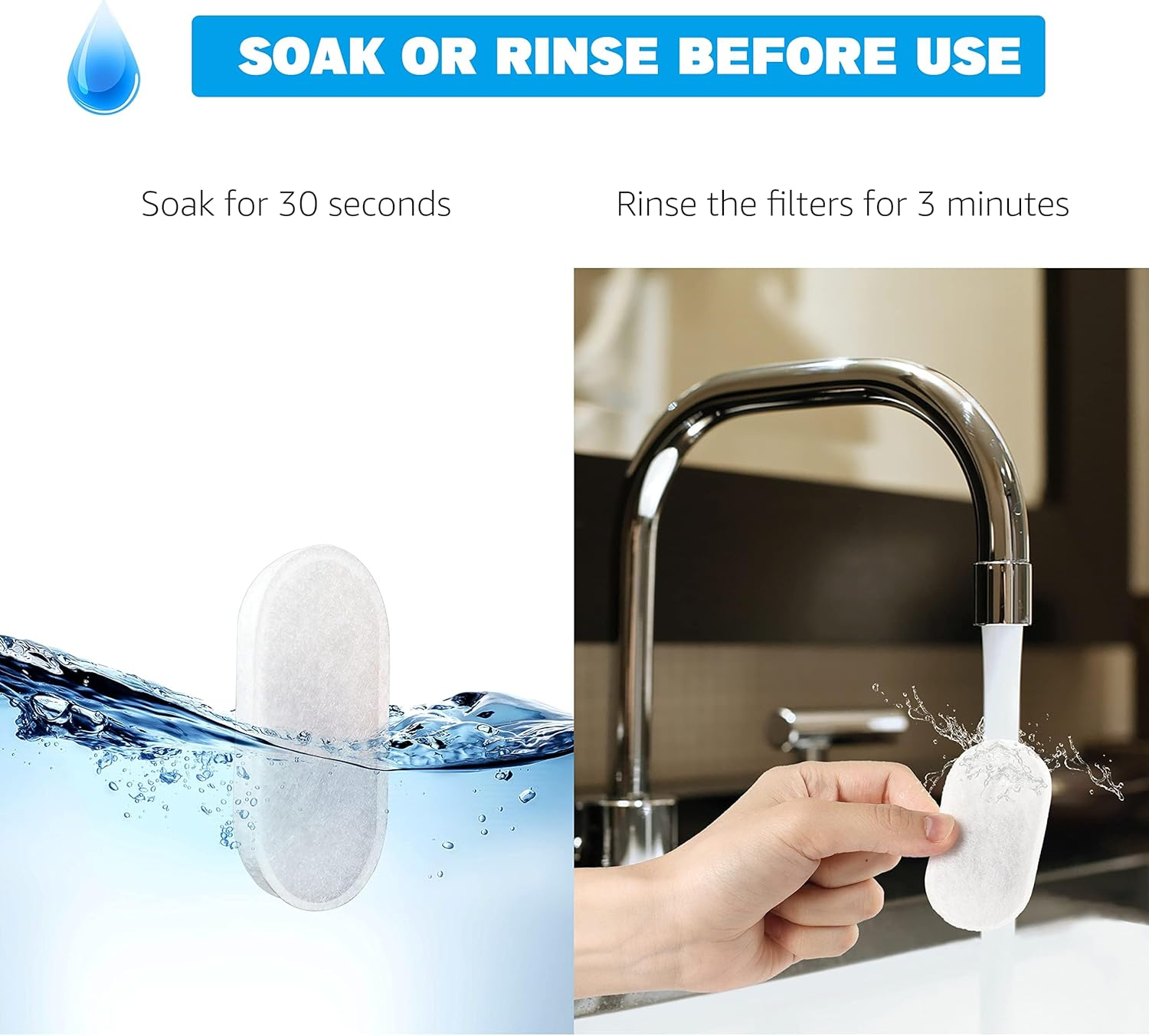 24 Pcs Cat Fountain Filters - 12 Filters + 12 Sponges, Replacement for 3.2L/2L Cat Water Fountain