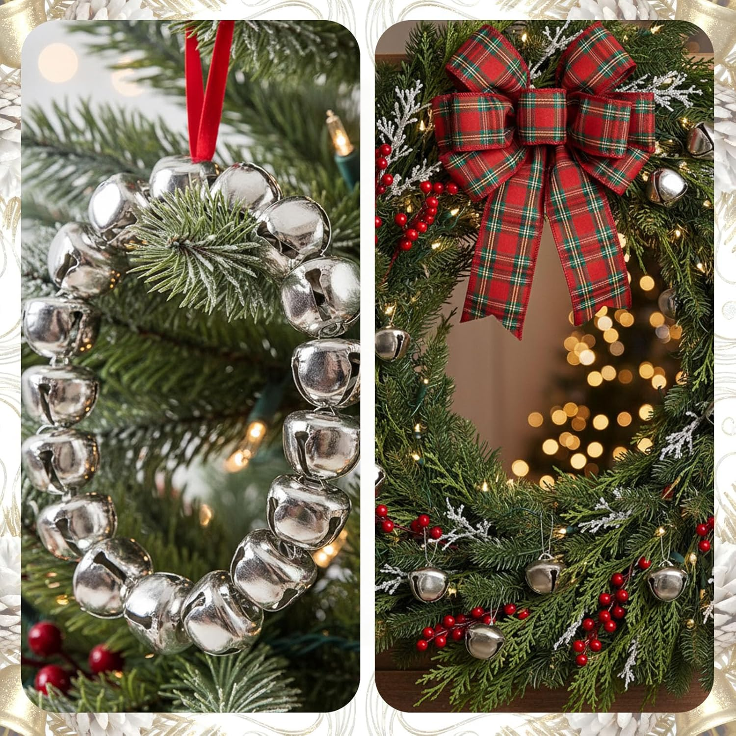 Bigotters Silver Jingle Bells 50 PCS 1 Inch Bulk Christmas DIY Bells for Crafts Gift Decorations image number 5