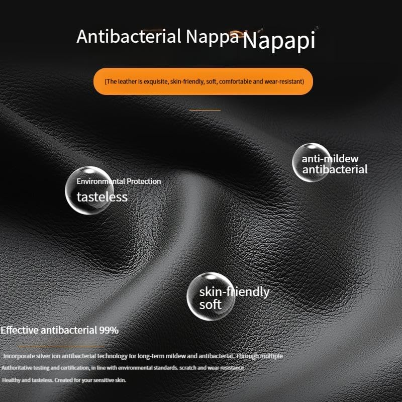 Ultra-Thin Leather Steering Wheel Cover &ndash; Non-Slip, Breathable Grip for Universal 15-Inch Wheels &ndash; Premium Black Stitching & Heat-Resistant Design (Black and White) image number 3