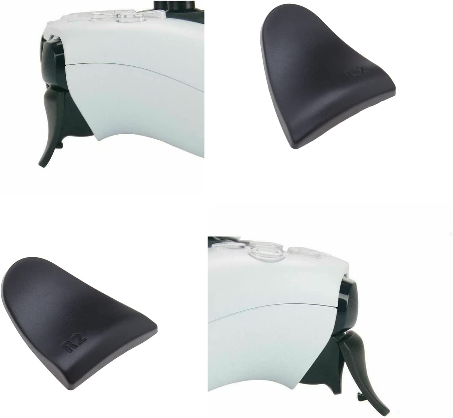 4 Pairs Thumb Grips with 1 Pair R2 & L2 Trigger Extenders Compatible with PS5 Controller Thumbsticks Joystick Cover Rubber Thumb Caps image number 1