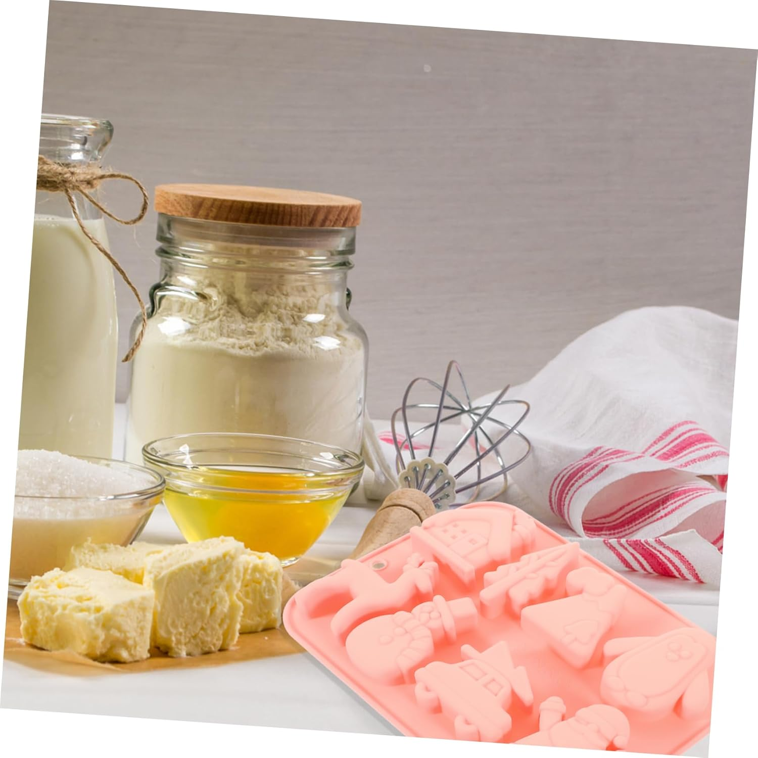 Set of 2 Christmas Silicone Molds Baking Tools for Chocolates Candies Easy to Use Non-Stick for Home Baking image number 1