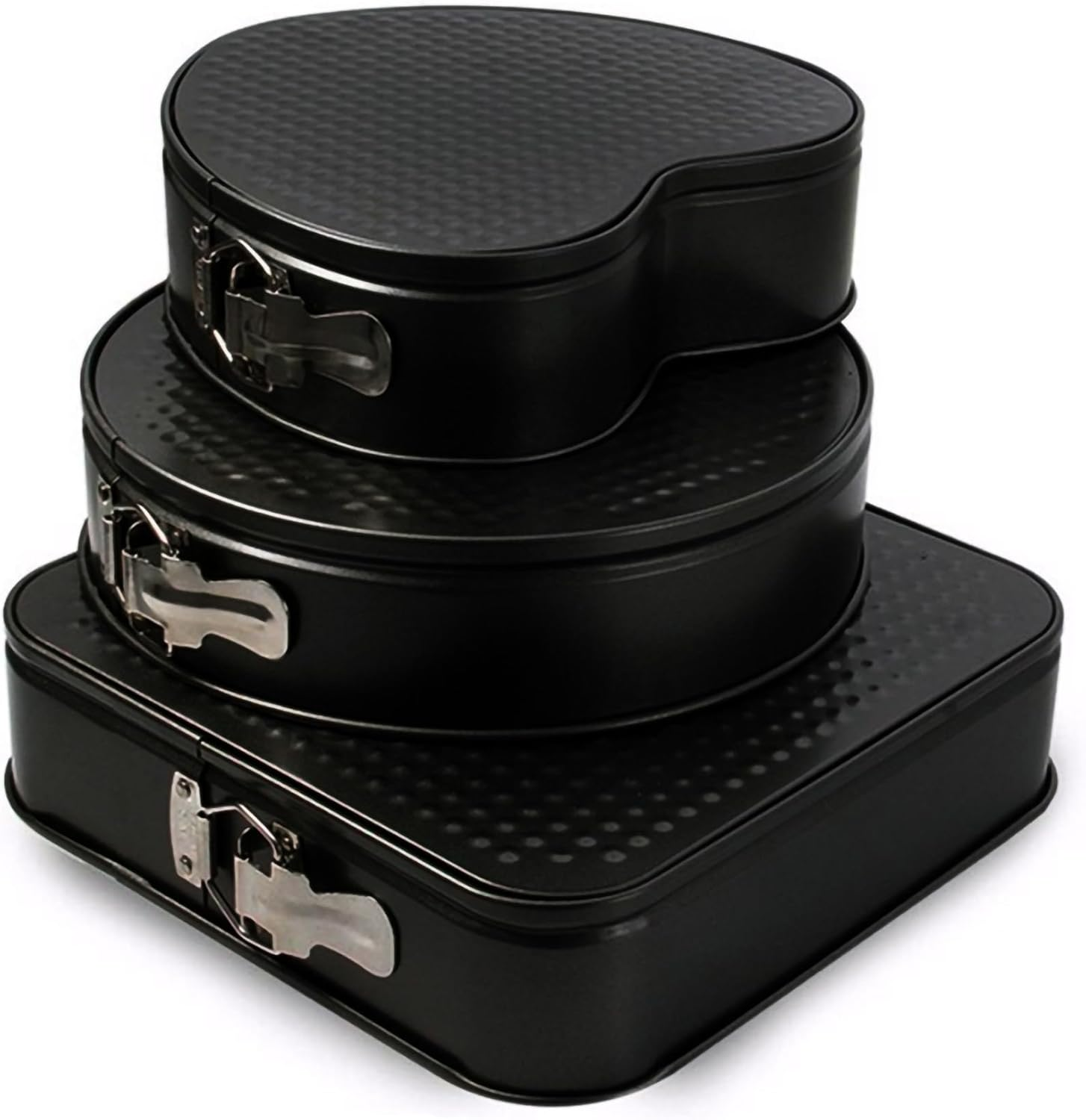 Non-Stick Springform Cake Pan Set of 3 Shapes round Square Heart image number 1