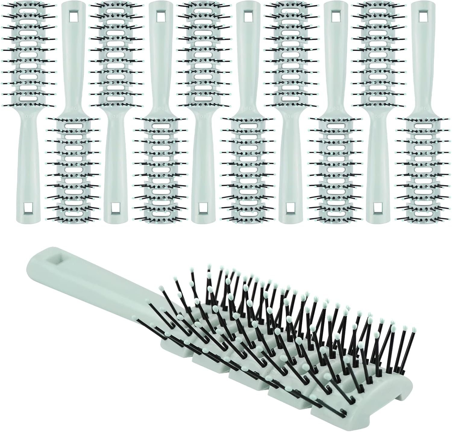 Bulk Hair Brushes for Homeless Individually Wrapped, Hair Brush Bulk, Fashion Green Hair Brush for Curly Hair Suitable for Homeless,Shelter,Air Bnb/Hotel (12 PCS) image number 4