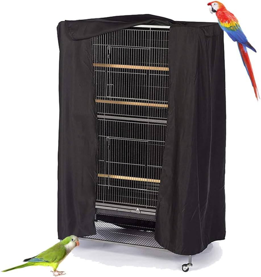 Good Night Bird Parrot Cage Cover with Windproof Waterproof Sunproof Large Parrot Birdcage Covers for Parakeets Budgies Macaw Square Cages (41X27X48In) image number 4