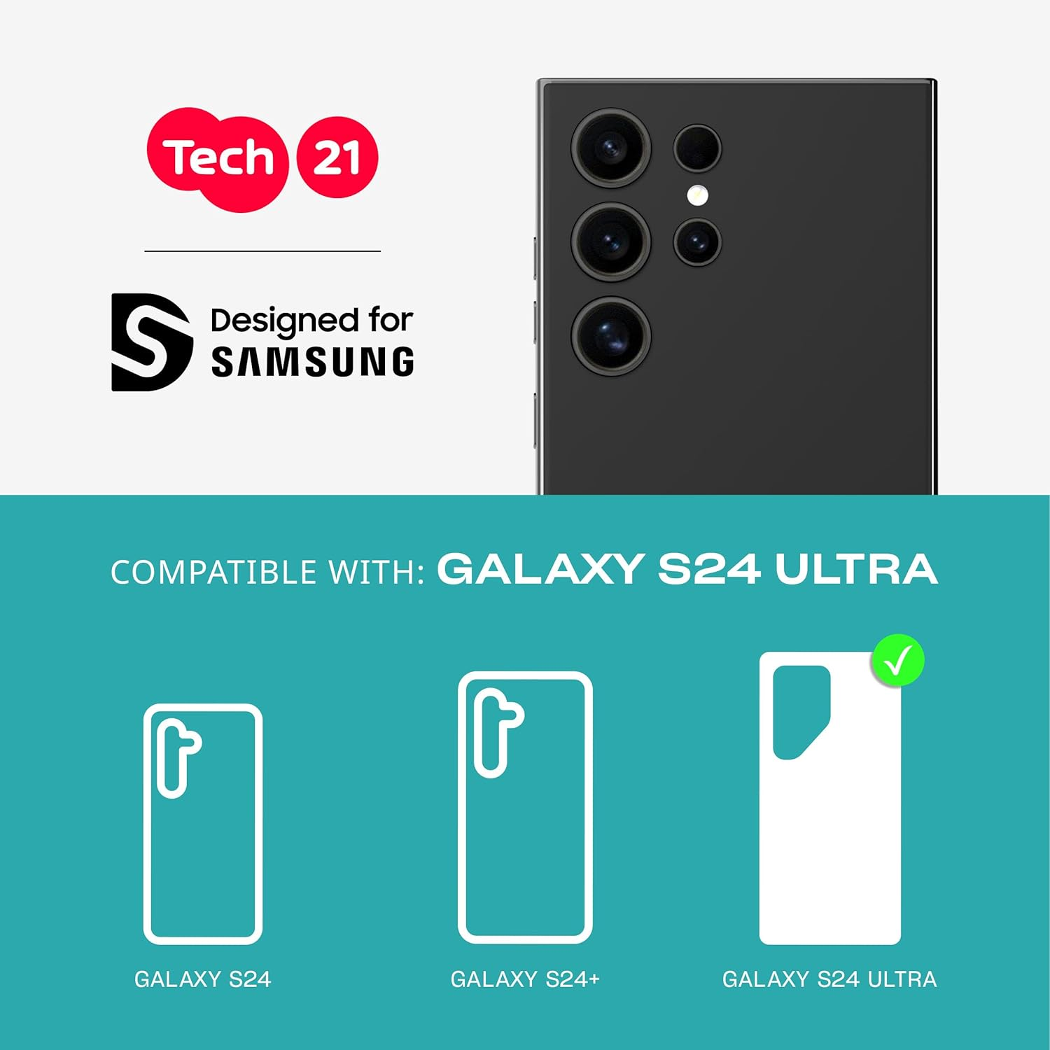 Tech21 Evo Clear for Samsung S24 Ultra - Protective Mobile Phone Case Cover, Scratch-Resistant Shockproof - Clear image number 6