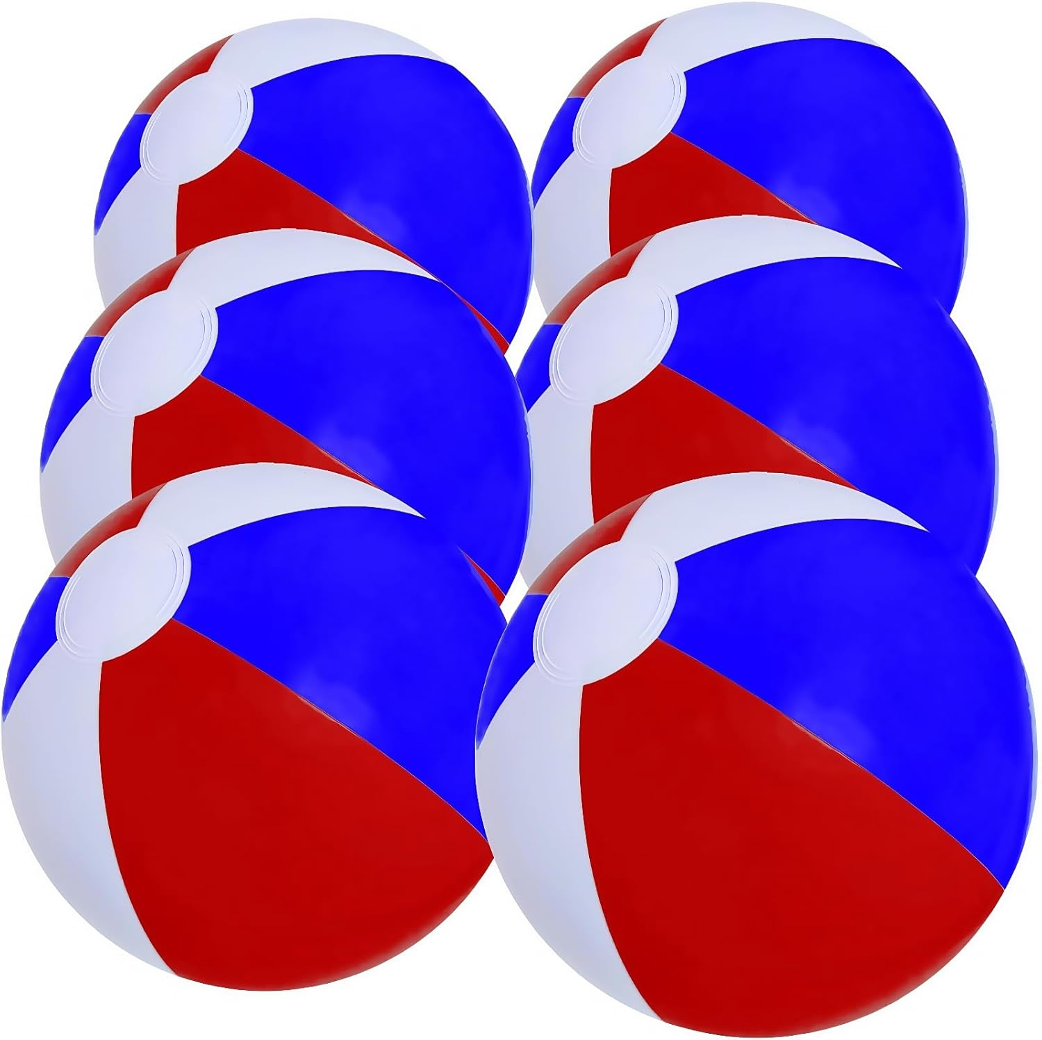 6 Pack Beach Balls, Large Inflatable Beach Balls Bulk, for Parties, Beach, Pools & Play - Orange White image number 4