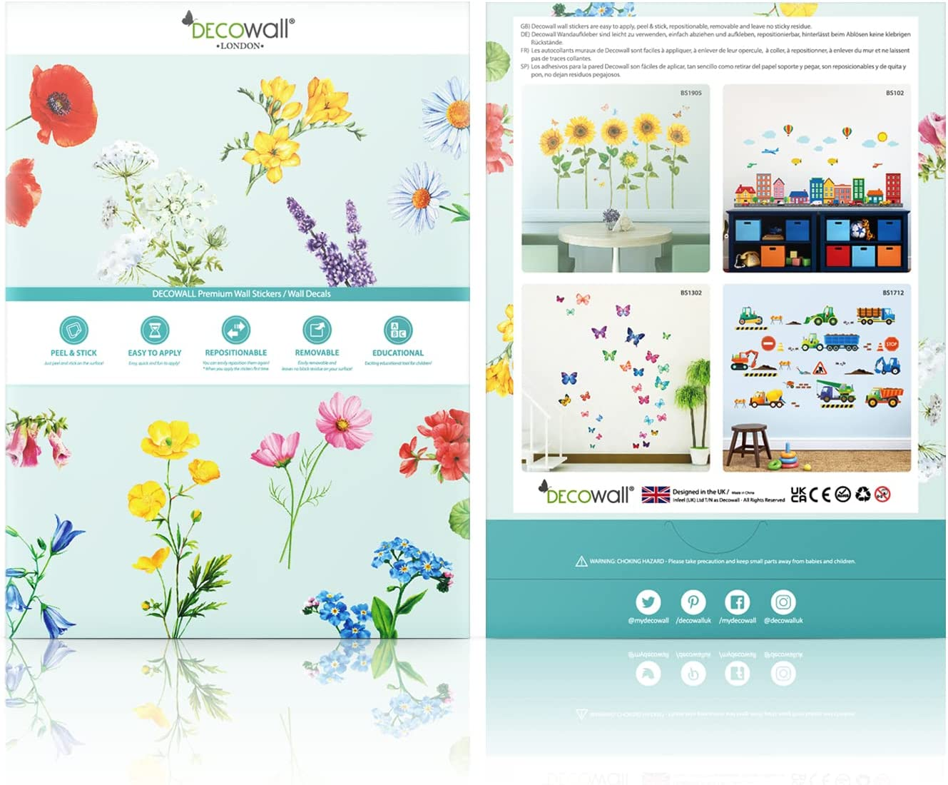 DECOWALL Numbers 1&ndash;10 Wall Stickers &ndash; Counting Animals & Objects Educational Peel & Stick Removable Decals for Nursery, Kids Bedroom & Playroom Decor (DS6-2020)